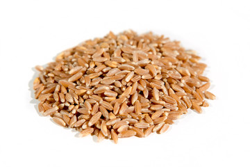 Organic emmer isolated on white