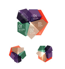 Set of abstract geometric paper graphic layouts