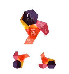 Set of abstract geometric paper graphic layouts