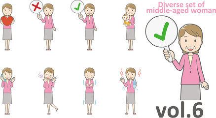 Diverse set of middle-aged woman , EPS10 vector format vol.6