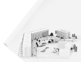 3D architecture abstract