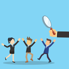 businessman looking for employee human resources