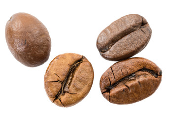  Roasted coffee beans isolated on white