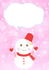 雪だるまのメッセージ ピンク