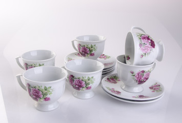 cup or cup sets on a background.