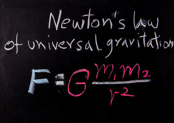 newton law on blackboard