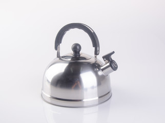 kettle or stainless steel kettle on background.