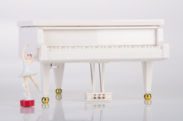 toy music box or piano music box on a background.