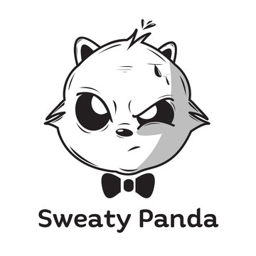 Sweaty Panda with tie and hairy hair