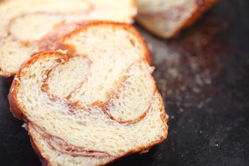 Brioche slice with cinnamon