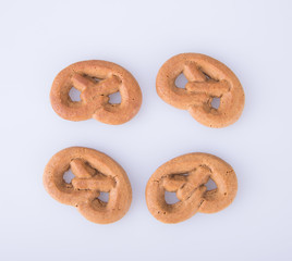 Cookie or Biscuit pretzel on a background.