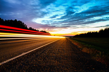 photo of road in the morning