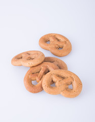 Cookie or Biscuit pretzel on a background.