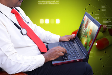 man working the laptop