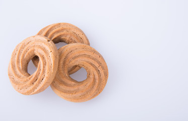cookies or chocolate cookies on a background.