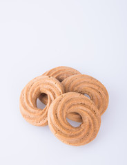cookie or ring biscuits on a background.