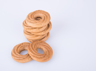 cookies or chocolate cookies on a background.