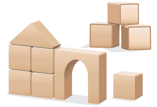 Wooden building blocks, baby toys, puzzles