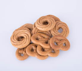 cookies or chocolate cookies on a background.