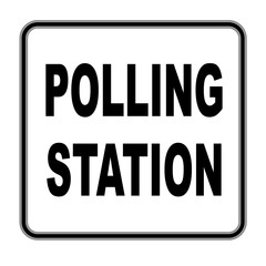 Square Polling Station Sign