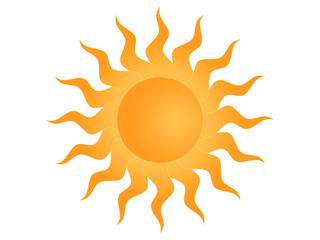 Symbol of the sun on a white background