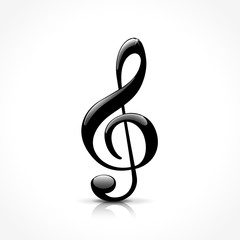 illustration of treble clef icon on white background