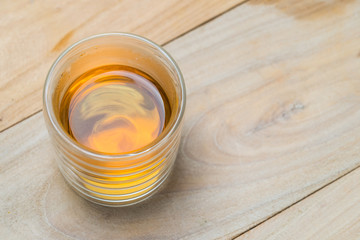 one cup of tea on table.