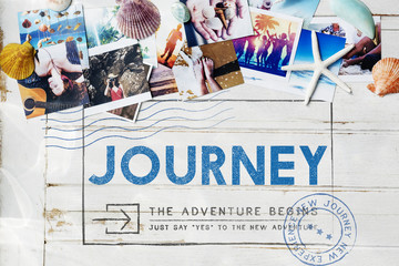 Journey Adventure Post Stamp Travel Concept
