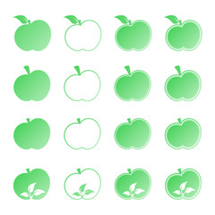 Set of abstract vector icon - apple, apple vector silhouette icon