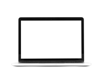 Laptop with blank screen isolated on white with clipping path