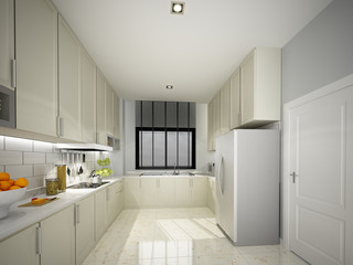 3d rendering of interior kitchen