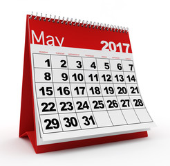 May 2017 monthly desk calendar