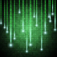 Matrix style binary background with falling number   Vector
