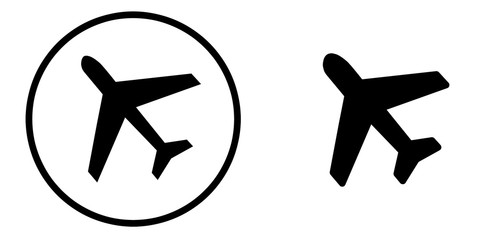 Airplane isolated - Black and white