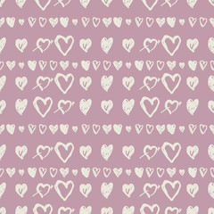 Doodle seamless pattern with hearts