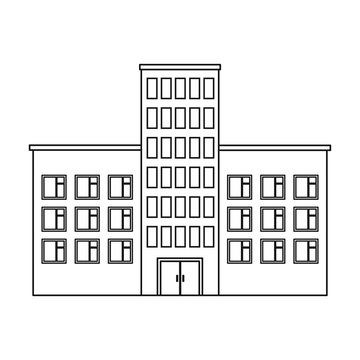 black and white building facade clip art preview
