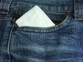 Tissue paper and jeans