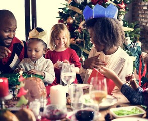 Family Together Christmas Celebration Concept