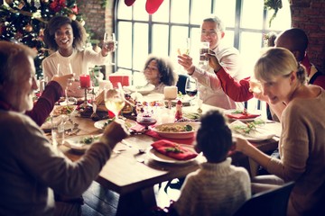 Family Together Christmas Celebration Concept - Powered by Adobe