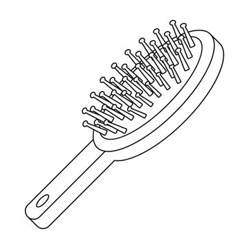 recommend clip art: Hairbrush icon in outline style isolated on white background. Make up symbol stock vector illustration.