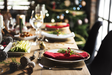 Christmas Family Dinner Table Concept