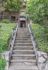 Stone Steps By Trees At Park in China.