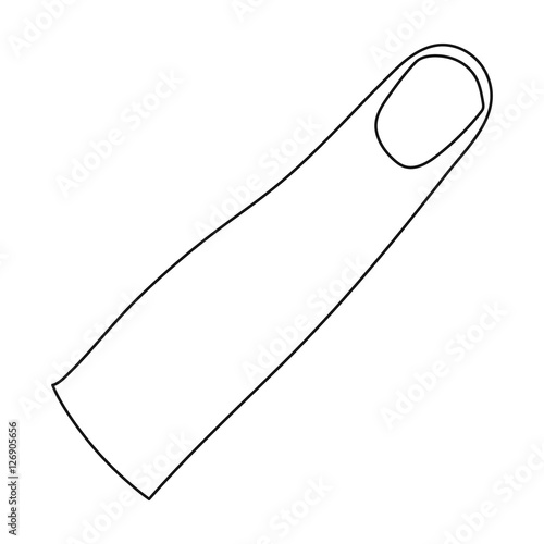 "Finger icon in outline style isolated on white background. Part of ...
