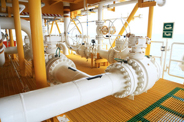 Valves manual in the production process. Production process used manual valve to control the...