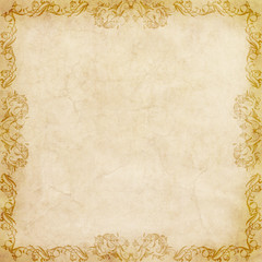 Old paper with floral frame