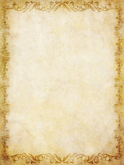 Old paper with floral frame