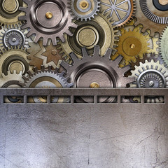 3D metallic gears background