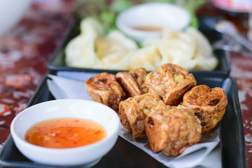 Jock fried chicken for a snack