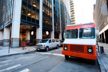 Fototapeta na wymiar Food truck on the street