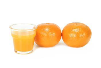 Fresh orange juice isolated on white